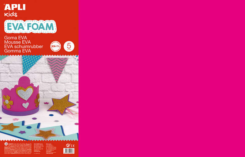 PACK 5 Goma Eva Fucsia 60x40 cm