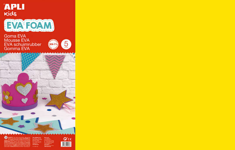 PACK 5 Goma Eva Amarilla 60x40 cm