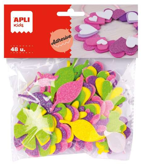 Apli Formas de Flor Adhesivas de Goma Eva - 48uds