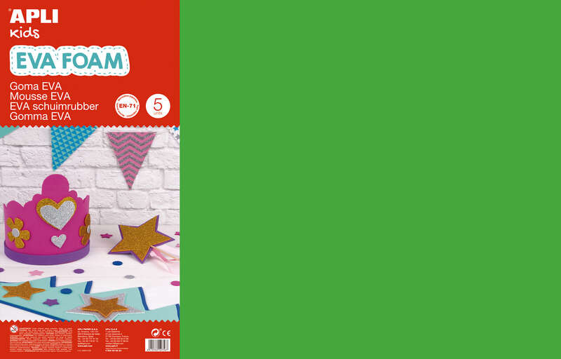 PACK 5 Goma Eva Verde 60x40 cm