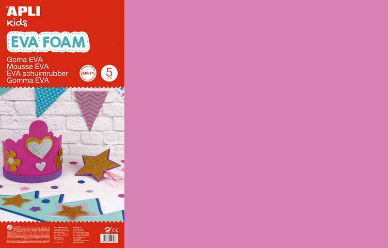 PACK 5 Goma Eva Rosa 60x40 cm