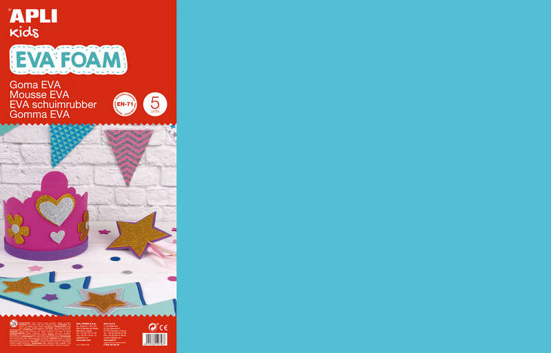 PACK 5 Goma Eva Azul Claro 60x40 cm