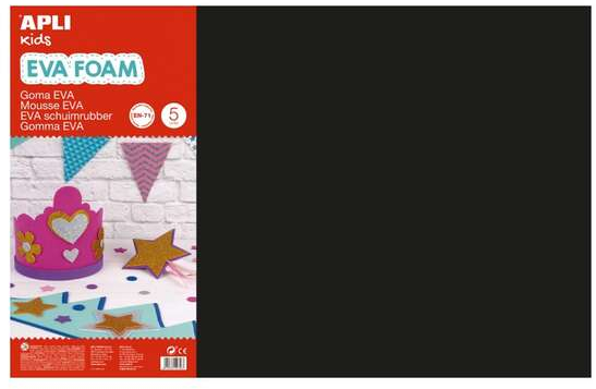 PACK 5 Planchas Goma Eva 40X60 NEGRO