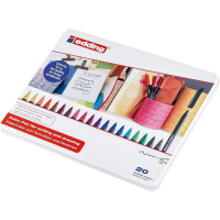 Estuche metalico de 20 rotuladores Edding 1200. Colores variados.