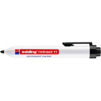 Edding Retract 11 Rotulador Permanente Retractil - Punta Redonda - Trazo entre 1.5 y 3mm - Recargable - Secado Rapido - Color Ne