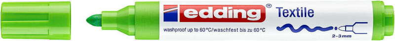Edding 4500 Rotulador Permanente para Textil - Punta Redonda - Trazo entre 2 y 3mm - Olor Neutro - Secado Rapido - Color Verde C