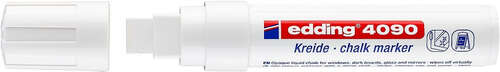 Edding 4090 Rotulador de Tiza Liquida - Punta Biselada - Trazo entre 4 y 15mm - Olor Neutro - Color Blanco