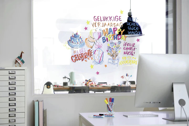 Imagen extra Edding 95 Pack de 6 Rotuladores de Tiza Liquida - Punta Redonda - Trazo 1.5-3mm - Colores Blanco, Amarillo, Negro, Naranja, Rosa