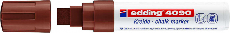 Edding 4090 Rotulador de Tiza Liquida - Punta Biselada - Trazo entre 4 y 15mm - Olor Neutro - Color Marron