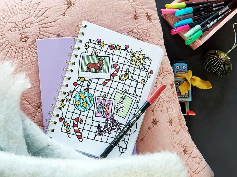 Imagen extra Estuche metalico de 20 rotuladores Edding 1200. Colores variados.