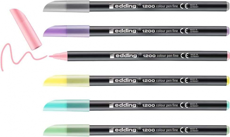 Imagen extra Edding 1200 Pastel Pack de 6 Rotuladores - Colores Pastel Surtidos