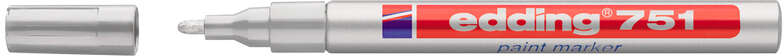 Edding 751 Rotulador Permanente - Punta Redonda - Trazo entre 1 y 2 mm. - Tinta Opaca - Secado Rapido - Color Plata
