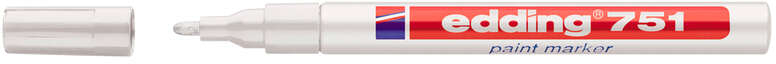 Edding 751 Rotulador Permanente - Punta Redonda - Trazo entre 1 y 2 mm. - Tinta Opaca - Secado Rapido - Color Blanco