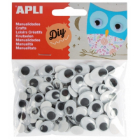 Apli Ojos Moviles Adhesivos Ovalados - Negro