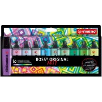PACK 10 Marcadores Stabilo Boss Original Arty. Colores Frios