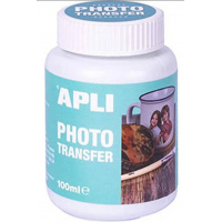 Barniz FOTO TRANSFER. 100ml Base agua, acabado brillante. APLI 17528