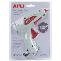 Apli Pistola de Cola Termofusible Premium Hot Melt 20W + 2 Barras de Cola (Barras de 7,5mm)