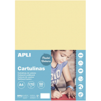 PACK 50 Cartulinas A4 Apli de 170g - Vainilla
