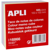Taco de Notas Apli 100x100mm 500 Hojas COLORES PASTEL