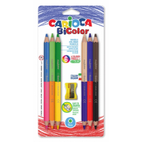 Carioca Jumbo Pack de 6 Lapices Bicolor Hexagonales Lacados - Maxi - Sacapuntas Incluido