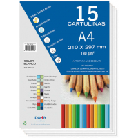 PACK 15 Cartulinas A4 - Gramaje de 180g - Blanco