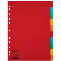 Esselte Separadores A4 Carton - 10 Pestañas de Colores - Multitaladro