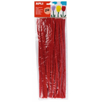 Apli Limpiapipas Rojos para Manualidades - Flexibles - Suaves - Tupidos - Rojo