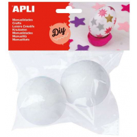 Apli Pack de 2 Bolas de Porexpan Diametro 60 mm - Blanco