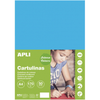 PACK 50 Cartulinas A4 Apli de 170g - Azul medio