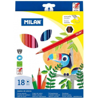 Milan Pack de 18 Lapices Hexagonales de Colores