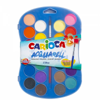 Acuarelas Carioca de 24 Colores de 30mm con pincel
