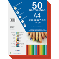 PACK 50 Cartulinas A4  180g - Rojo