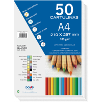PACK 50 Cartulinas A4  180g - Blanco