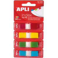 Indices Adhesivos Film Zigzag 45x12mm 4 Dispensadores de 35 Indices de 4 Colores. Apli 12483