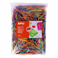 Apli Mini Palitos de Madera Surtidos - Formato MAXI - 1500 Unidades - Alta Resistencia - Faciles de Pegar y Cortar - Colores Surtidos