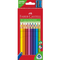 Faber-Castell Jumbo Junior Pack de 20 Lapices de Colores Triangulares + Sacapuntas
