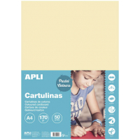 PACK 50 Cartulinas A4 Apli de 170g - Marfil