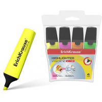 PACK 4 Marcadores Erichkrause Visioline V-12 (Naranja, Rosa, Verde y Amarillo)