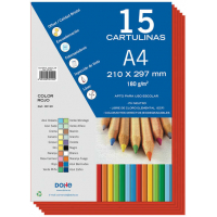 PACK 15 Cartulinas A4 - Gramaje de 180g - Rojo