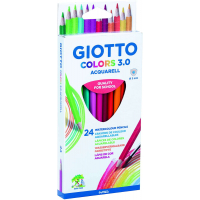 Giotto Colors Acquarell 3.0 Pack de 24 Lapices Triangulares de Colores Acuarelables