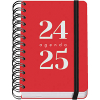 Dohe Grammar Agenda Escolar Espiral A6 Dia Pagina Papel 80g/m2 Tapas plastico  10x15cm Rojo
