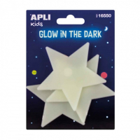Apli Estrellas Luminiscentes 3D - Brillan en la Oscuridad - Adhesivo Permanente