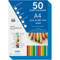 PACK 50 Cartulinas A4  180g - Azul Bermudas