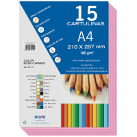PACK 15 Cartulinas A4 - Gramaje de 180g - Rosa