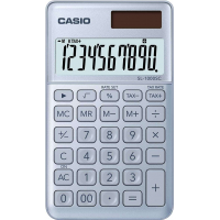 Casio SL-1000SC Calculadora de Bolsillo - Pantalla Extragrande de 10 Digitos - Azul