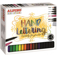 Alpino Color Experience Pack de 24 Rotuladores Hand Lettering + 1 Rotulador Punta Super Pincel, 1 Rotulador Punta Fina, 1 Rotulador Doble Punta, 1 Lapiz de Grafito y 1 Goma