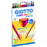 Giotto Elios Giant Wood Free Pack de 12 Lapices Triangulares de Colores