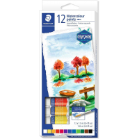 Staedtler Pack de 12 Tubos de Acuarela 12ml Colores Brillantes Usar en Papel Acuarela o Cartulina