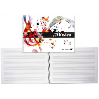 Golden Cuaderno de Musica Pentagramas - 20 Hojas - Interlineado de 3mm - Papel de 100gr Partituras