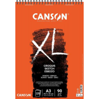 Canson XL Bloc de Croquis con 120 Hojas A3 - Espiral Microperforado - 29.7x42cm - 90g - Marfil